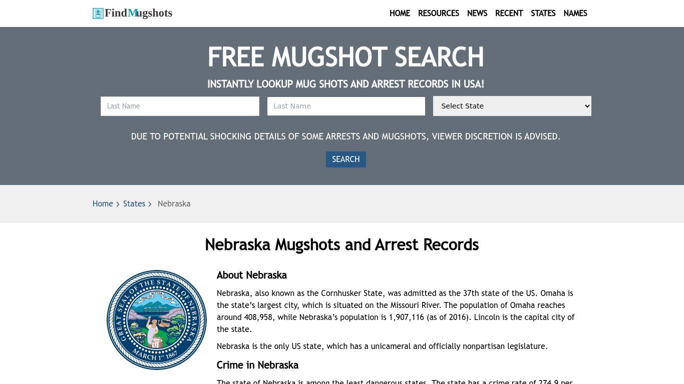 Find Nebraska Mugshots - Find Mugshots